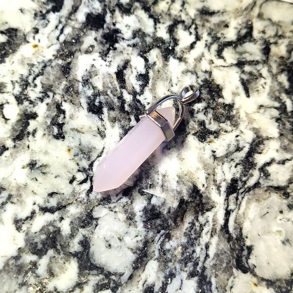 Natural Gemstone Hexagonal Pendant Healing Rose Quartz - Picture 4 of 9